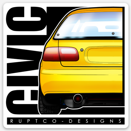 Honda Civic Standard Sticker Square image 0