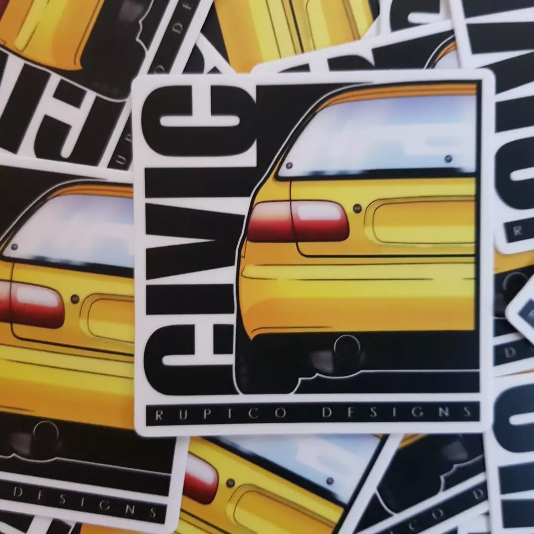 Honda Civic Standard Sticker Square image 1
