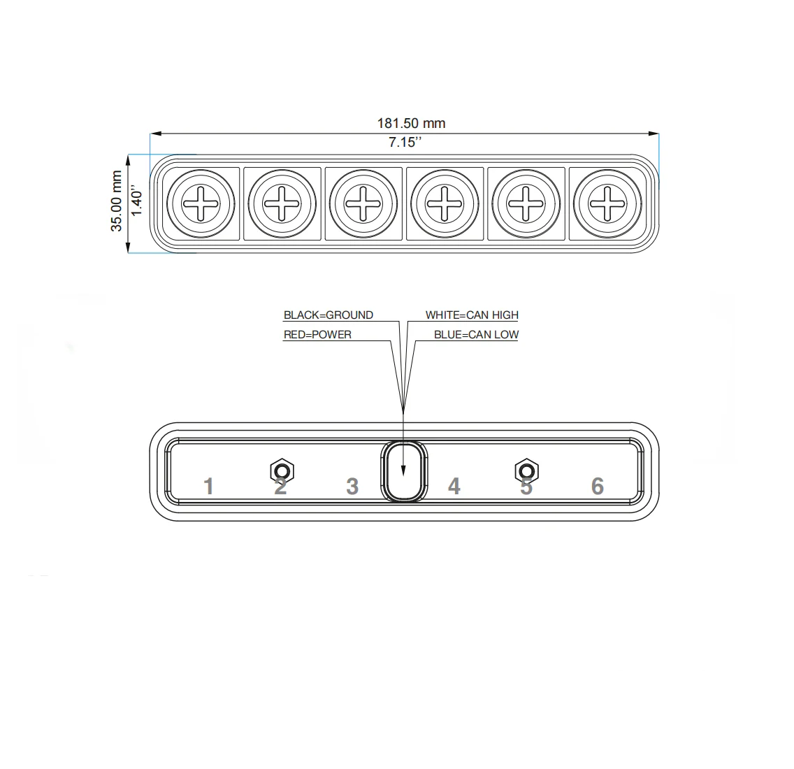 Ecumaster 6 Key Inline Canbus Keyboard image 1