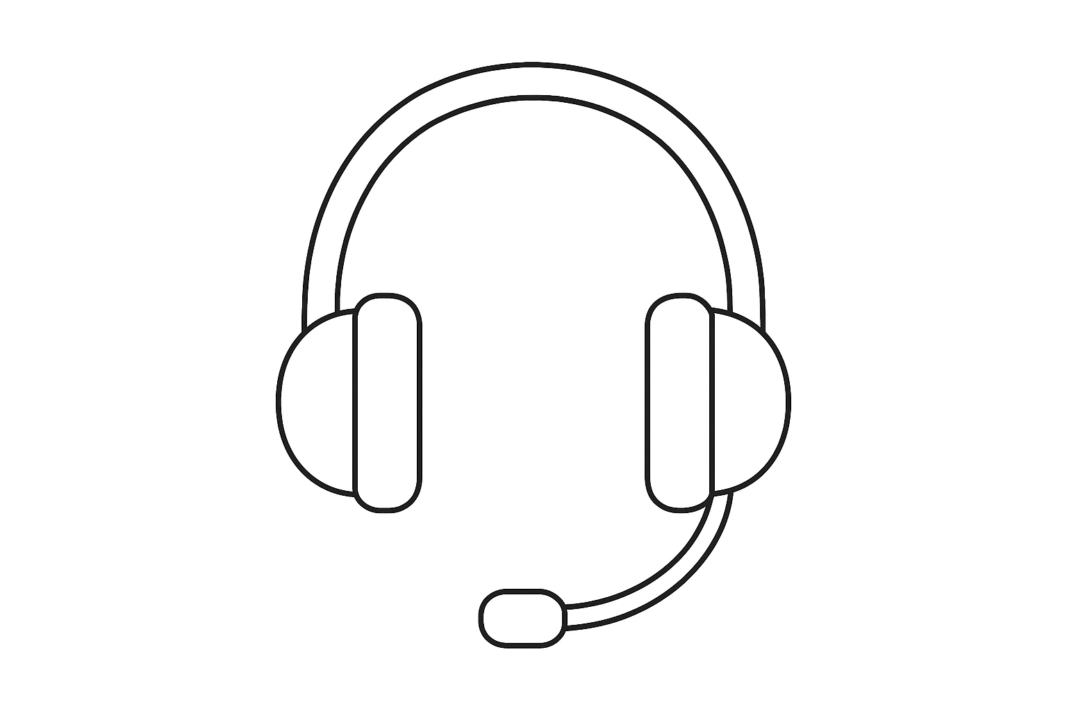 plain outlined headset